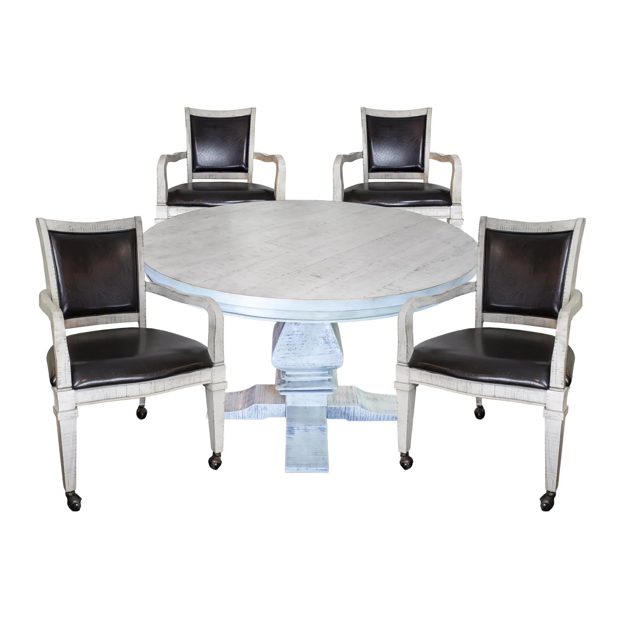 Montecito 2 in 1 Poker Game Table Set - Driftwood Finish
